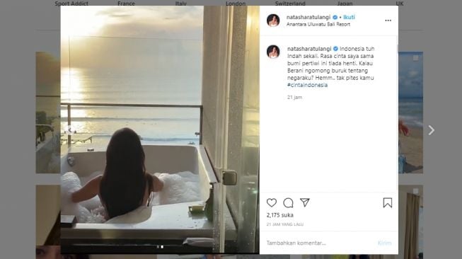 Natasha Ratulangi promosikan wisata tanah air. (Instagram/@natasharatulangi)