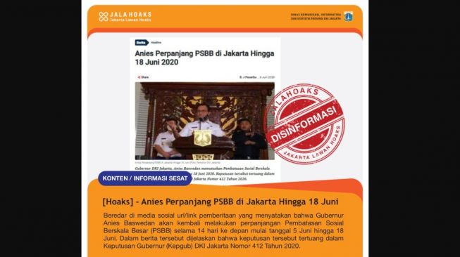 CEK FAKTA, konten yang menklaim Anies Baswedan memperpanjang PSBB di Jakarta hingga 18 Juni (data.jakarta.go.id)