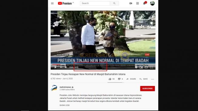 Penjelasan Cek Fakta,  Presiden Jokowi mengenakan sepatu berwarna hitam sebelum masuk masjid (turnbackhoax.id)