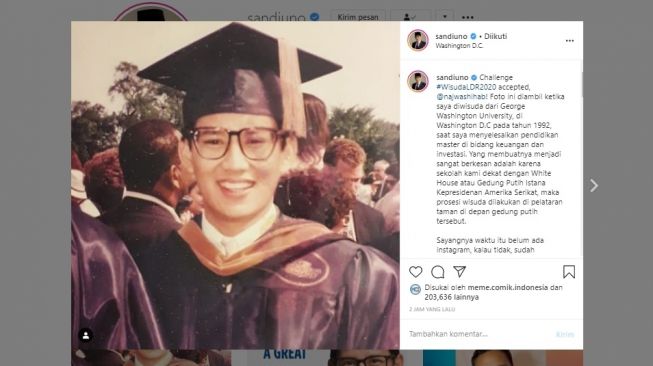 Sandiaga Uno unggah foto wisuda (Instagram)