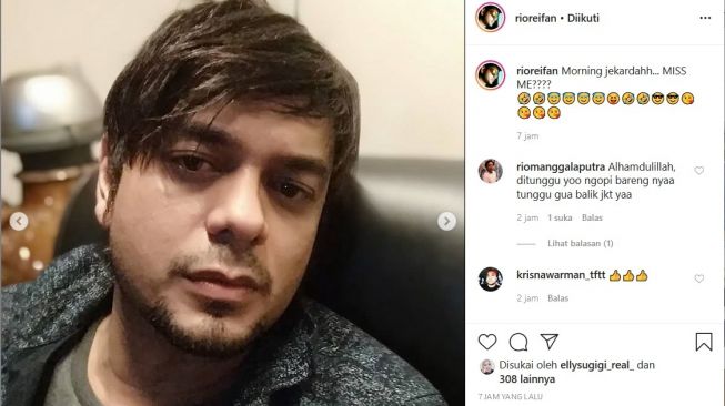 Rio Reifan mengunggah foto di Instagram dan diduga telah menghirup udara bebas.