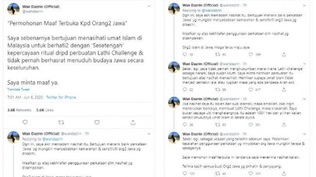 Pedakwah asal Malaysia minta maaf telah mengatakan Lathi Challenge mengundang setan (Twitter)