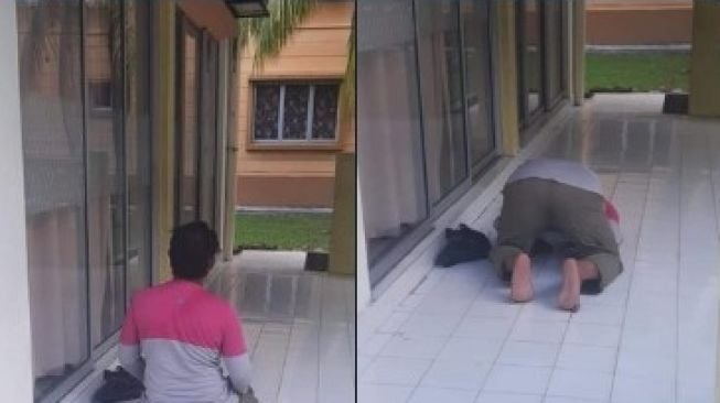 Aksi Pria Menumpang Salat di Lorong Rumah Warga Ini Bikin Publik Terharu