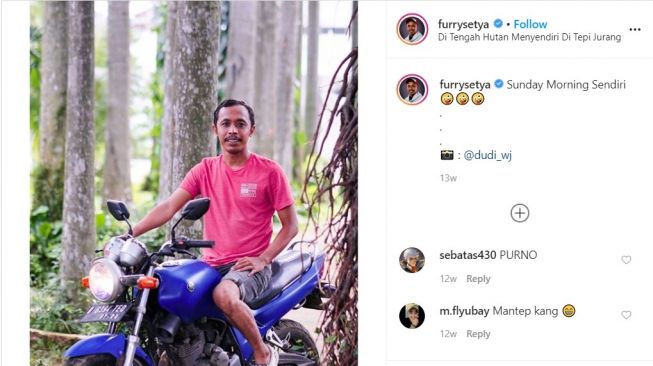 Mas Pur dengan Yamaha Scorpio (Instagram-furrysetya)