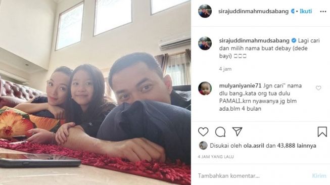 Unggahan suami Zaskia Gotik, Sirajuddin Mahmud [Instagram]