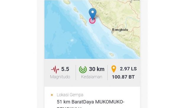 Dirasakan Hingga Padang, Gempa Mukomuko Dipicu Sesar di Lempeng Eurasia