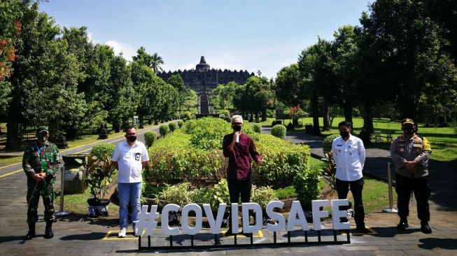 Siap Terima Wisatawan, Candi Borobudur Gelar Simulasi Penerapan New Normal