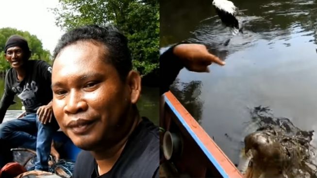 Viral Buaya Riska, Youtuber Ketakutan, Pak Ambo: Ndak Apa-apa, Manja Dia