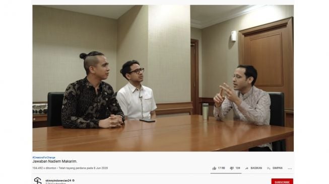 Andovi da Lopez, Jovial da Lopez dan Nadiem Makarim (Screenshot YouTube skinnyindonesian24)