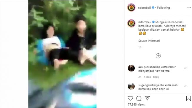 Viral Video ABG Ketahuan Warga Bercumbu di Semak-semak: Hayo Ngapain?