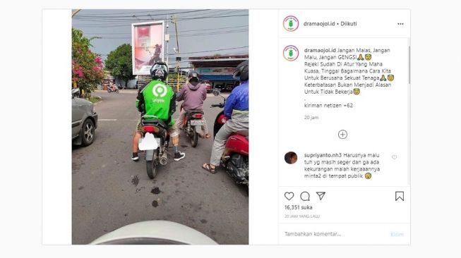 Viral Foto Ojol Difabel, Publik: Orang yang Masih Seger Malah Minta-minta