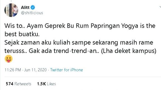 Cuitan Alitt Susanto - (Twitter/@shitlicious)