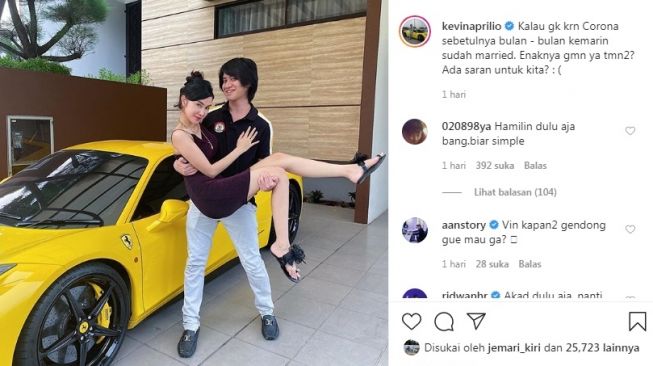 Kevin Aprilio dan kekasihnya, Vicy Melanie [Instagram/@kevinaprilio]