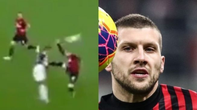 Video: Tendangan Brutal Ante Rebic ke Dada Pemain Juventus