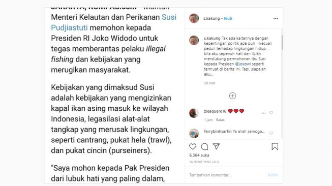 Gus Mus Dukung Susi Pudjiastuti (Instagram)