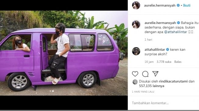 Aurel Hermasyah dan Atta Halilintar [Instagram/@ aurelie.hermansyah]