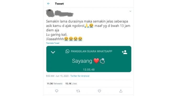 viral telepon pacar hingga 13 Jam (Twitter)