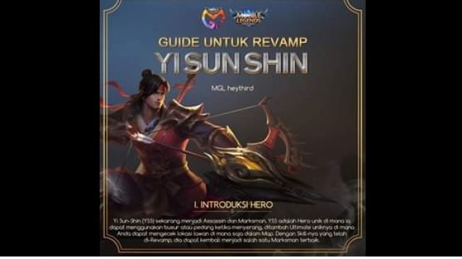 Update Mobile Legend ada Revamp Yi Sun Shin dan Yu Zhong. [Facebook]