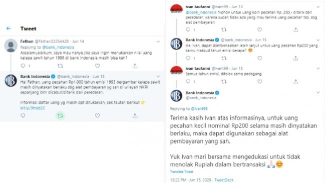 Penjelasan Bank Indonesia soal uang koin Rp 1000 gambar kelapa sawit (Twitter)