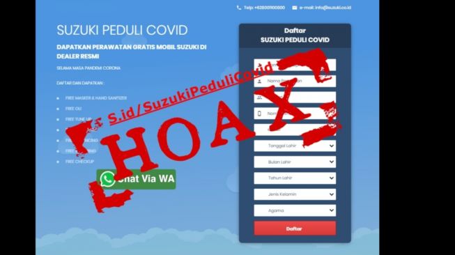 Suzuki Tegaskan Program Suzuki Peduli Covid adalah Hoax