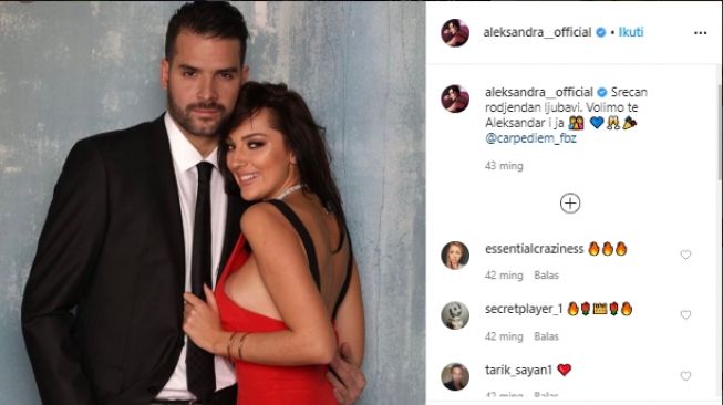 Aleksandra Zivojinovic bersama suami. (Instagram/@aleksandra__official).