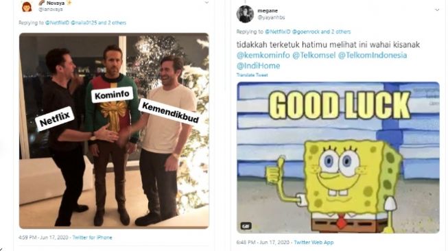 Reaksi warganet mengetahui kerja sama Netflix dan Kemendikbud (Twitter)