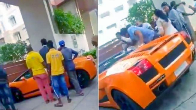 Sopir Lamborghini jadi sasaran amukan massa (Rushlane)