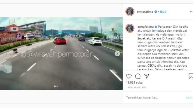 Video detik-detik pemuda ditabrak mobil saat akan wawancara kerja (Instagram)