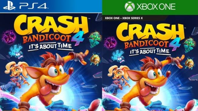 Sampul Crash Bandicoot 4: It's About Time yang tidak sengaja terpasang [Gematsu.com].