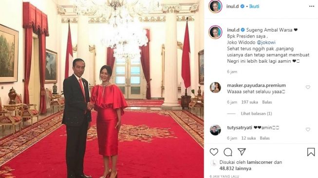 Unggahan Inul Daratista bersama Presiden Jokowi. [Instagram/@inul.d]