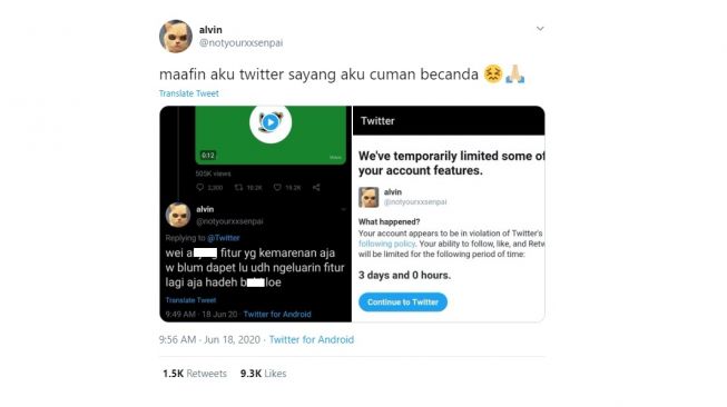 Warganet komplen fitur baru Twitter. [Twitter]