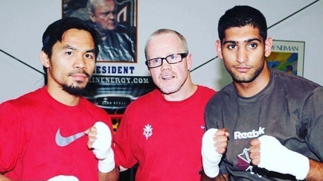 (Dari kiri) Manny Pacquiao, Freddie Roach dan Amir Khan. [Instagram]