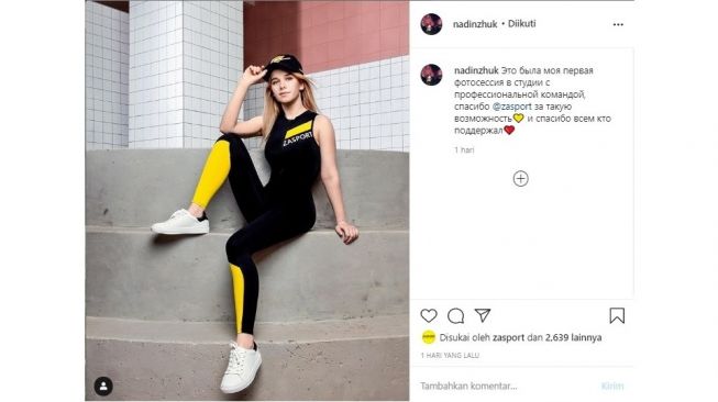 Nadezhda Zhukova, perawat viral asal Rusia kini jadi model.[Instagram/@zasport]