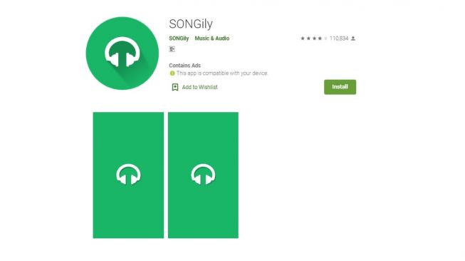 Aplikasi download lagu, SONGily. [Google Play Store]