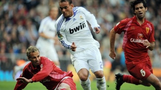 Wesley Sneijder saat masih berseragam Real Madrid. (JAVIER SORIANO / AFP)