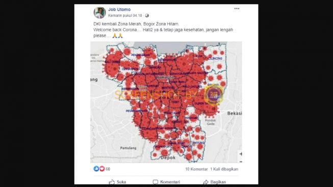CEK FAKTA: Benarkah Jakarta Kembali Zona Merah dan Bogor Zona Hitam Corona?