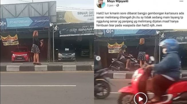 Pakai Rok Pendek, Wanita Amankan Benang Layangan di Jalan Malah Dicibir