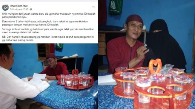 Heboh maskawin pernikahan Rp 500 (Facebook)