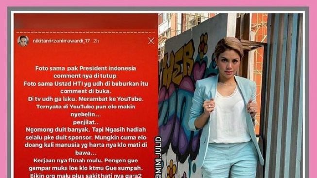 Nikita Mirzani diduga menyindir Baim Wong