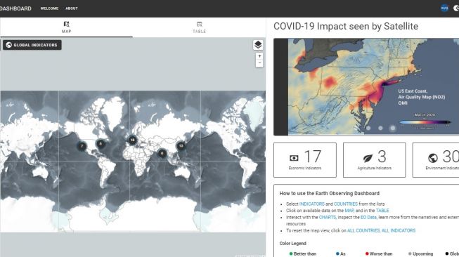 Peta dampak Covid-19. [Eodashboard.org]