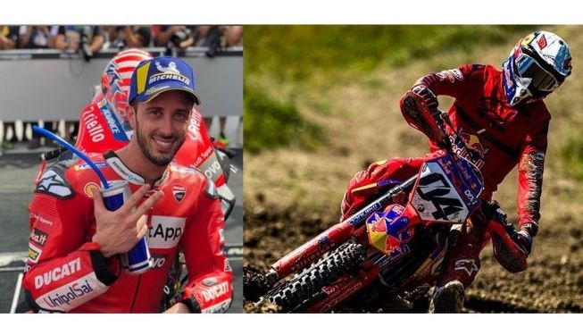 Andrea Dovizioso saat ikut balap motocross (Instagram)