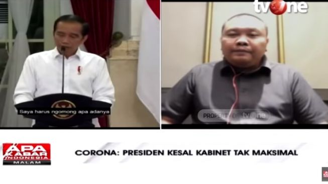 Hendri Satrio tanggapi ultimatum reshuflle kabinet. (YouTube/Apa Kabar Indonesia tvOne)