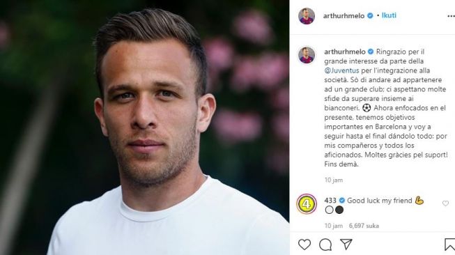 Arthur Melo gabung Juventus. (Instagram/arthurhmelo)