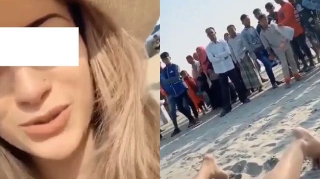 Tanpa Tedeng Aling-aling! Warga Melongo Lihat Bule Berjemur, Videonya Viral