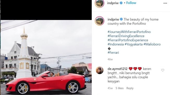 Indra Priawan ternyata pernah main ke Jogja pakai mobil kece (Instagram)