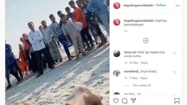 Bule berjemur jadi tontonan warga lokal (Instagram.kegobloganunfaedah)