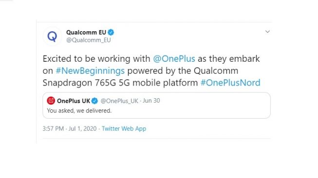 Postingan Qualcomm. [Twitter]