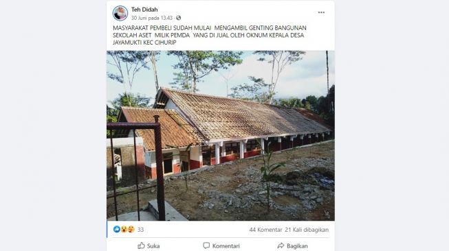 Viral SD Negeri di Garut Dijual Oknum Kades, Pembeli Sudah Ambil Genteng