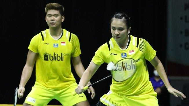 Pasangan Praveen Jordan/Melati Daeva Oktavianti, menaklukkan Hafiz Faizal/Gloria Emanuelle Widjaja dalam perempat final PBSI Home Tournament sektor ganda campuran di Pelatnas PBSI, Cipayung, Jakarta Timur, Kamis (2/7/2020). [Humas PBSI]