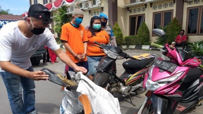 Kena PHK, Warga Klaten Ajak Istri dan Bawa Balitanya Curi Motor